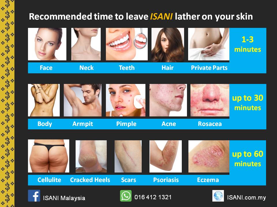 Recommended time to leave ISANI lather on your skin
